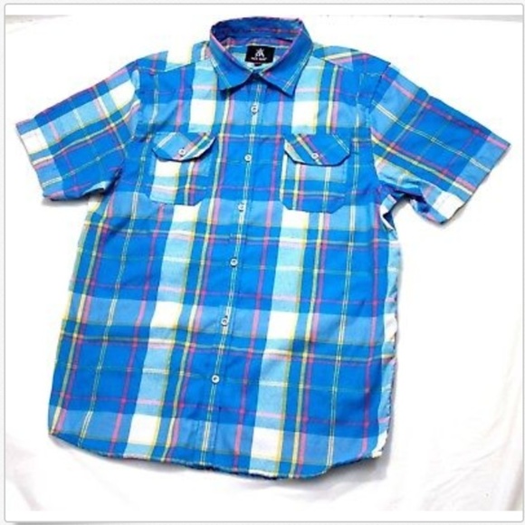 Red Ape Short Sleeve Button Front Shirt Size Large - Picture 1 of 5